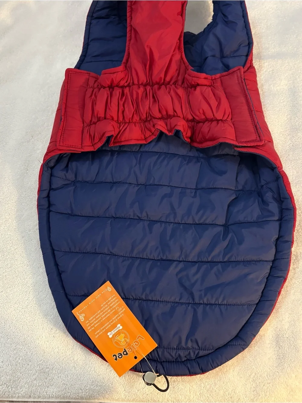 NWT Reversible XL Puffer Vest Dog Coat Water Windproof Dog Jacket Maroon Navy